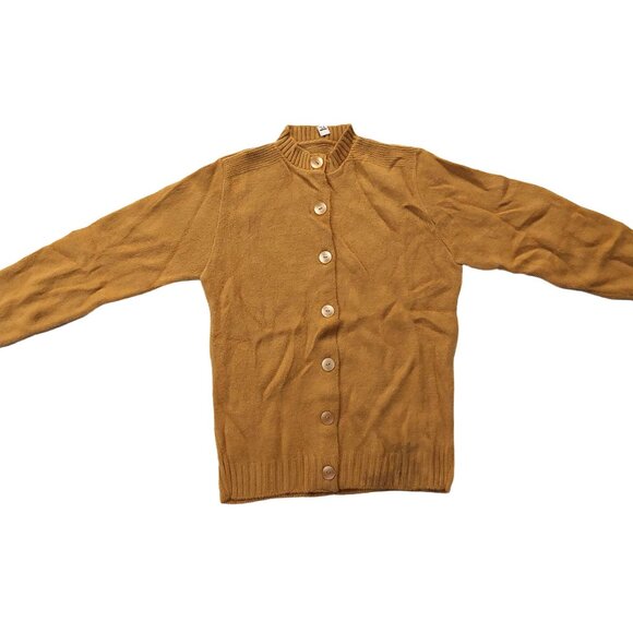Pure Vintage 1940s-1950s Camel Tan Long Sleeve Cardigan Sweater - Picture 2 of 9